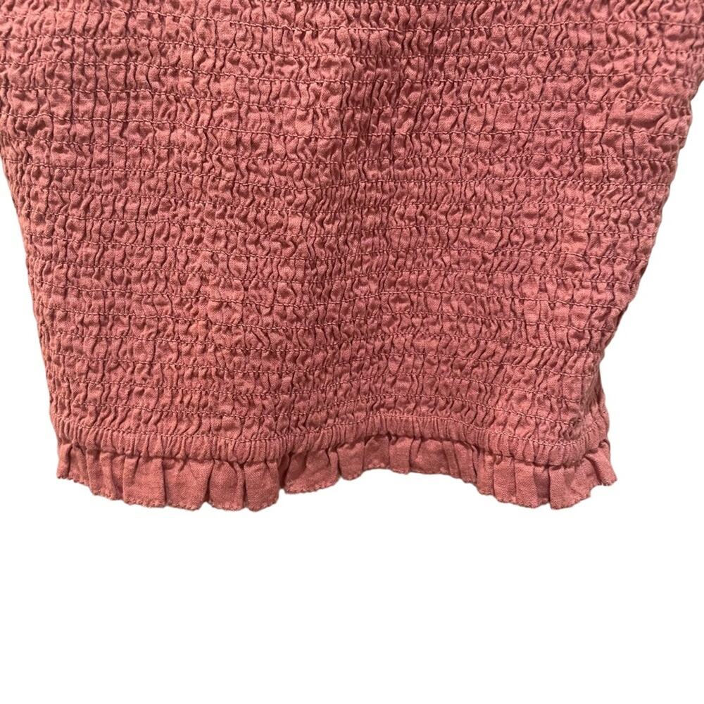 Abercrombie & Fitch tie straps smocked crop top cami rust orange size XS - Picture 2 of 7
